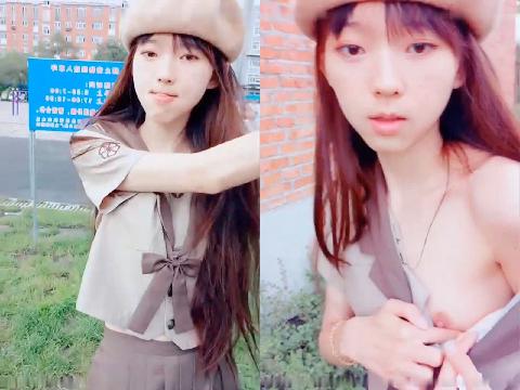 【视频】打扮韩风的妹子户外挑战塞著跳蛋求操 被饥渴男友啪啪SM猛操