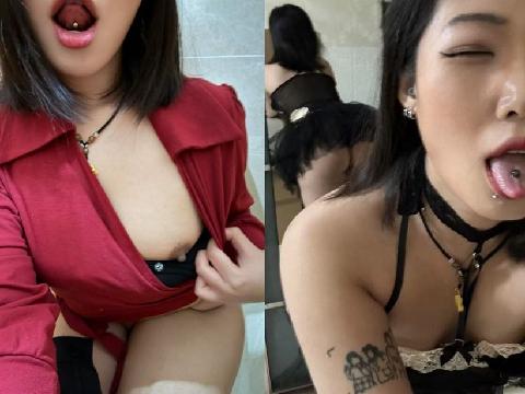 【视频】刺青舌钉叛逆妹子 露脸自拍流出 盯着镜头 舔蛋毒龙 口交狂魔 扇脸调教